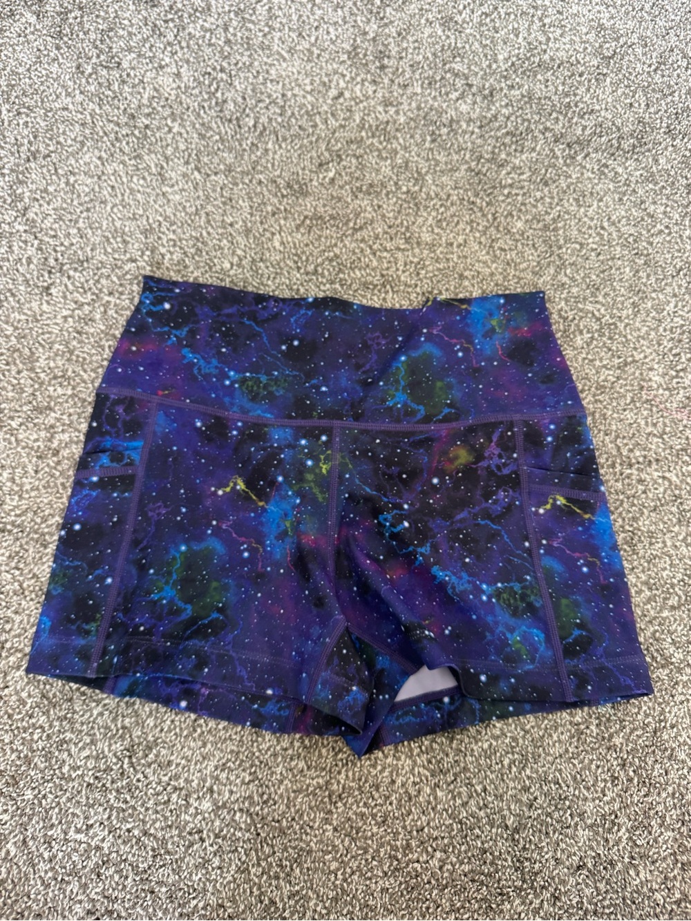 CVG Galaxy-Print Women's Performance Shorts - Purple